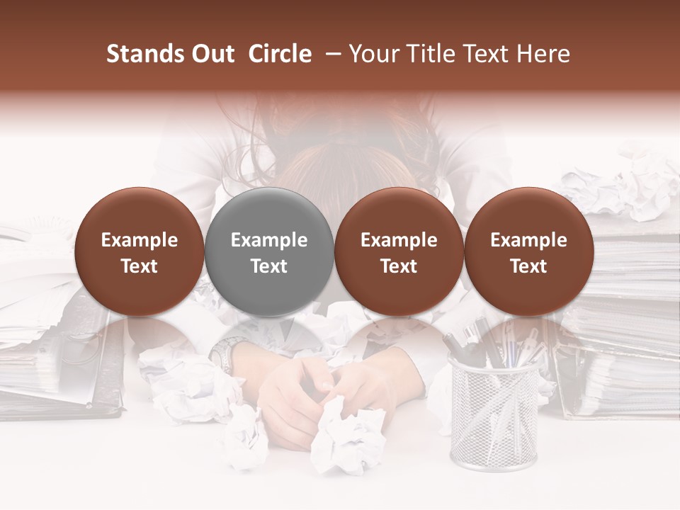 Desk Stressed Worker PowerPoint Template