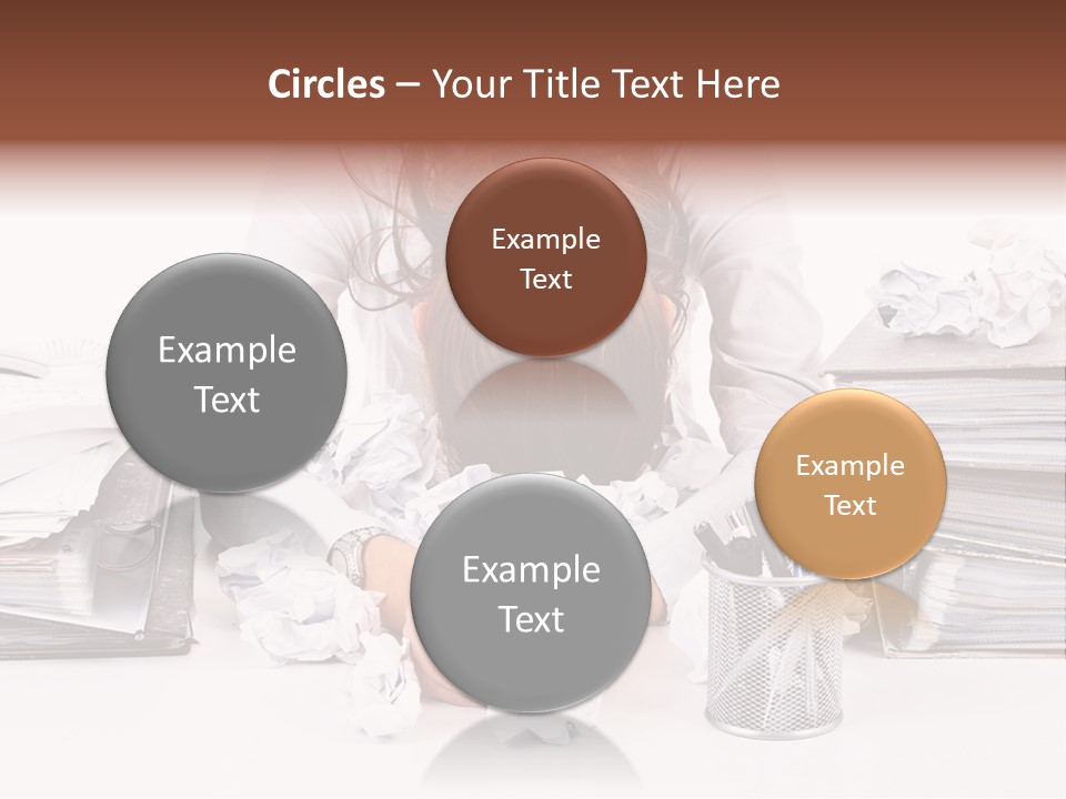 Desk Stressed Worker PowerPoint Template