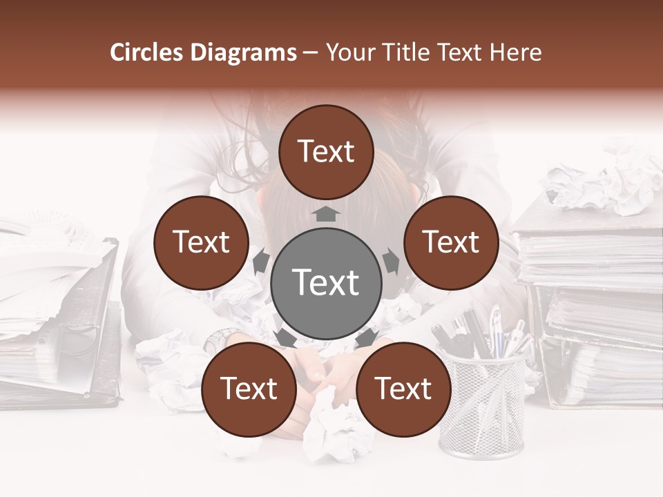 Desk Stressed Worker PowerPoint Template