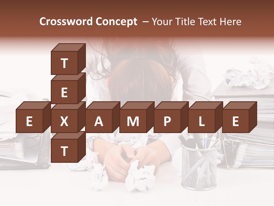 Desk Stressed Worker PowerPoint Template