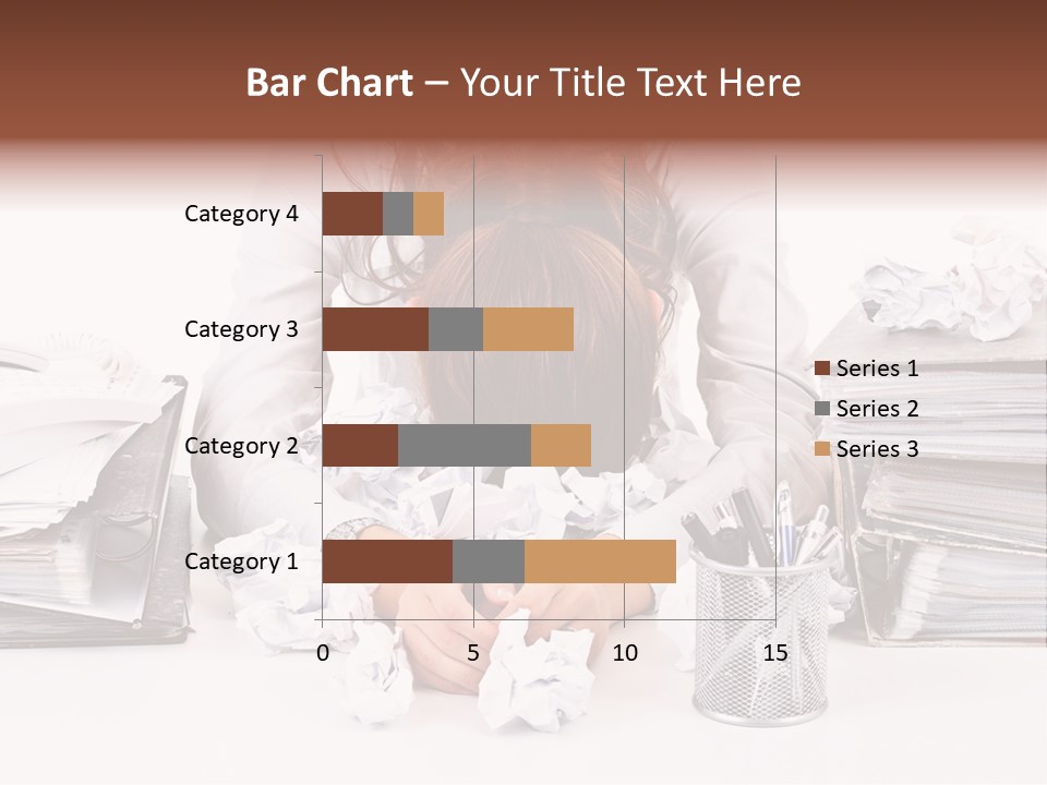 Desk Stressed Worker PowerPoint Template