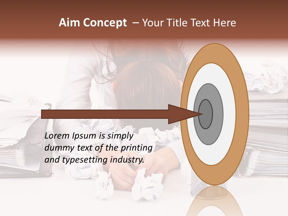 Desk Stressed Worker PowerPoint Template