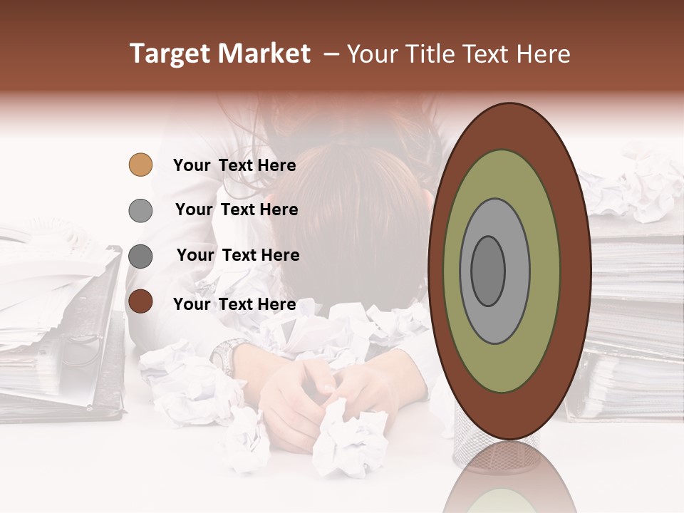 Desk Stressed Worker PowerPoint Template