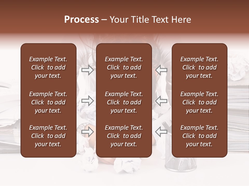 Desk Stressed Worker PowerPoint Template