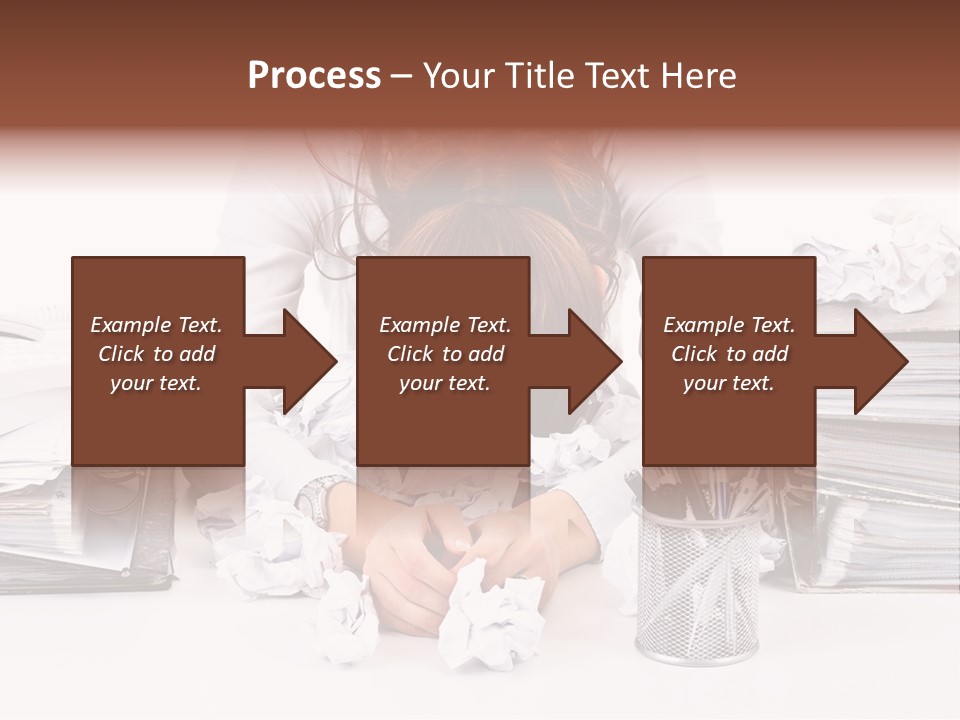 Desk Stressed Worker PowerPoint Template
