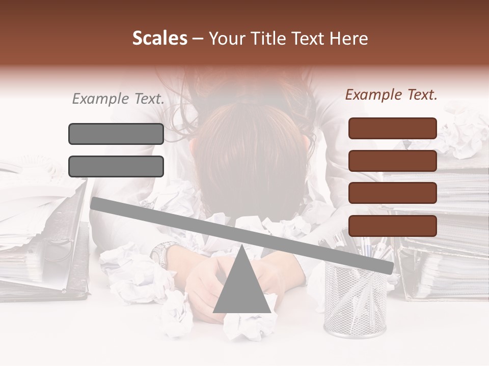 Desk Stressed Worker PowerPoint Template
