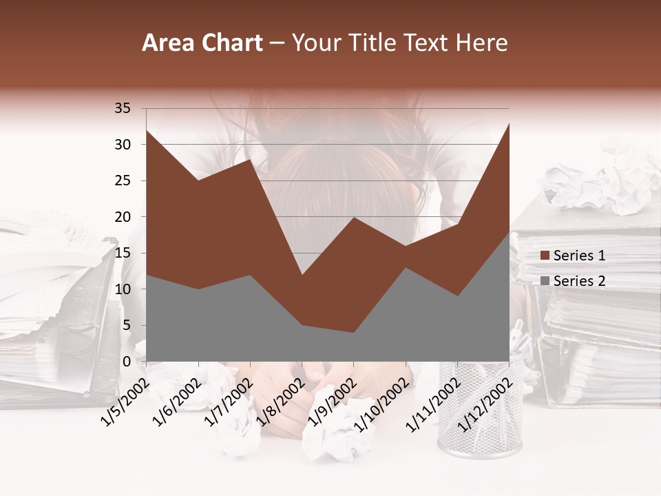 Desk Stressed Worker PowerPoint Template