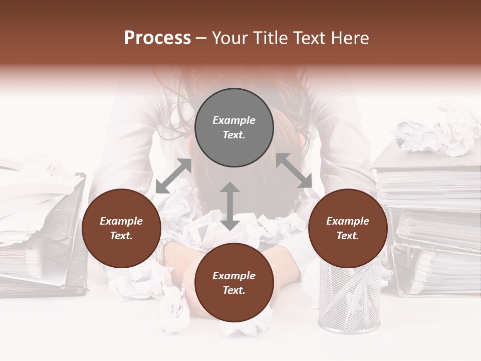 Desk Stressed Worker PowerPoint Template