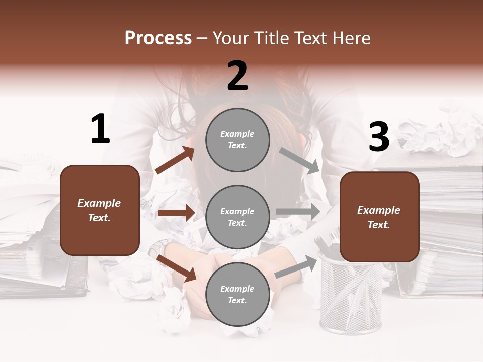 Desk Stressed Worker PowerPoint Template