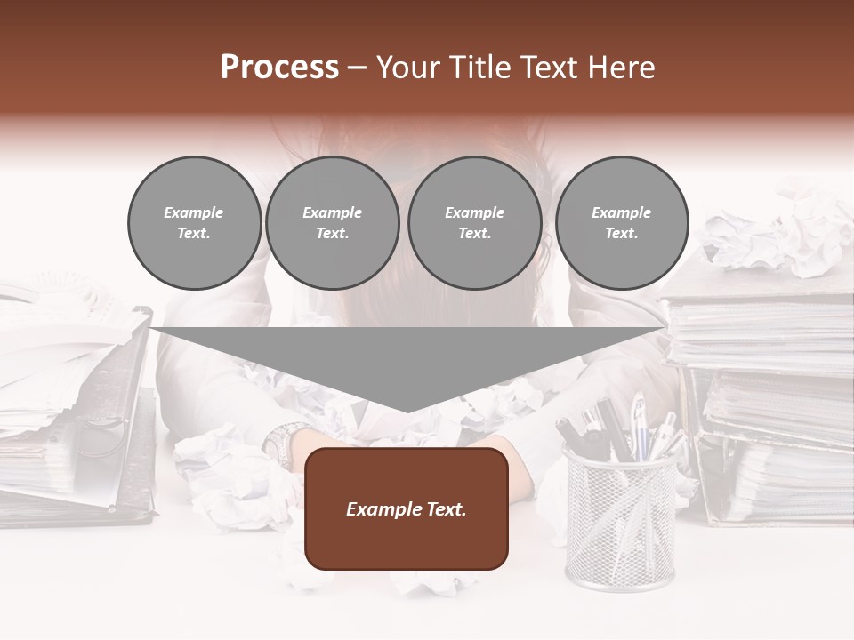 Desk Stressed Worker PowerPoint Template