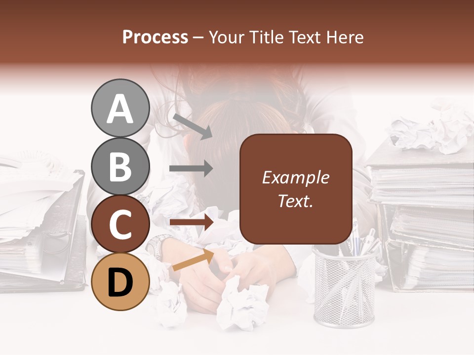 Desk Stressed Worker PowerPoint Template