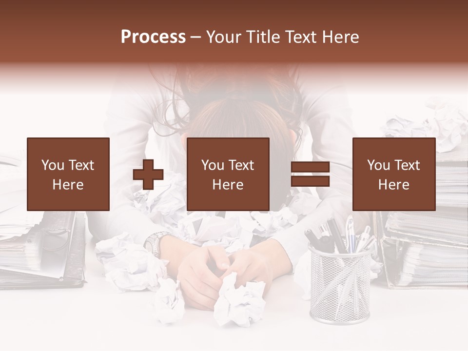 Desk Stressed Worker PowerPoint Template