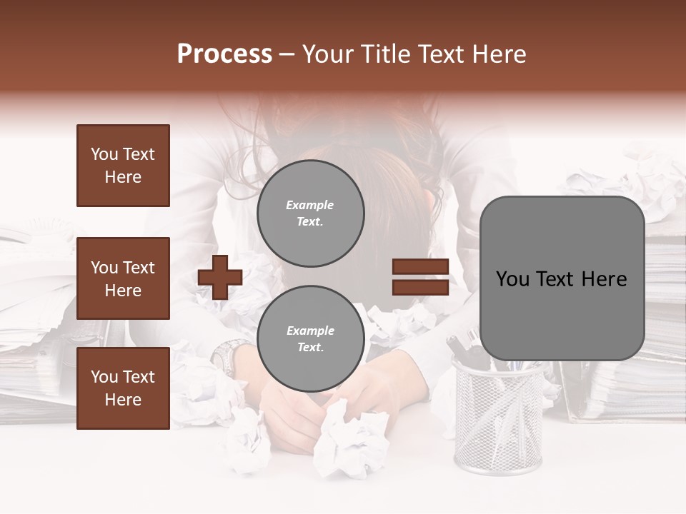 Desk Stressed Worker PowerPoint Template
