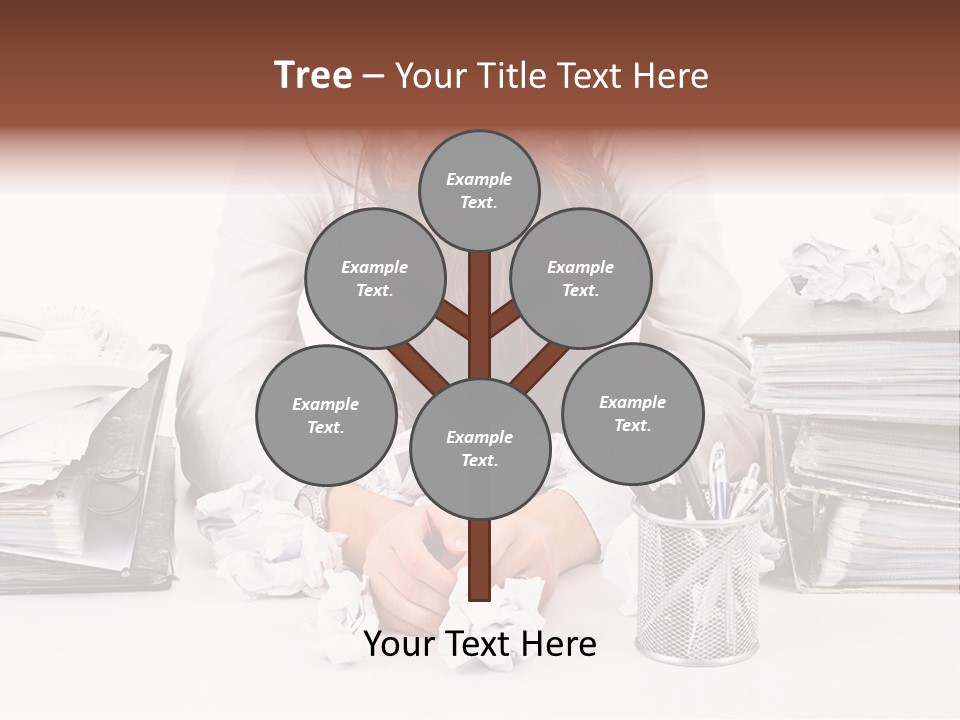 Desk Stressed Worker PowerPoint Template