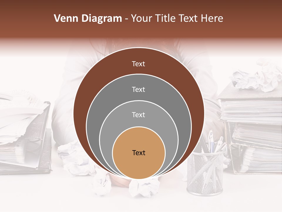 Desk Stressed Worker PowerPoint Template
