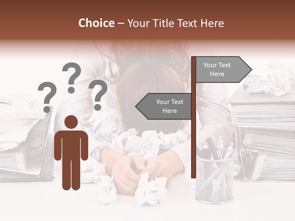 Desk Stressed Worker PowerPoint Template