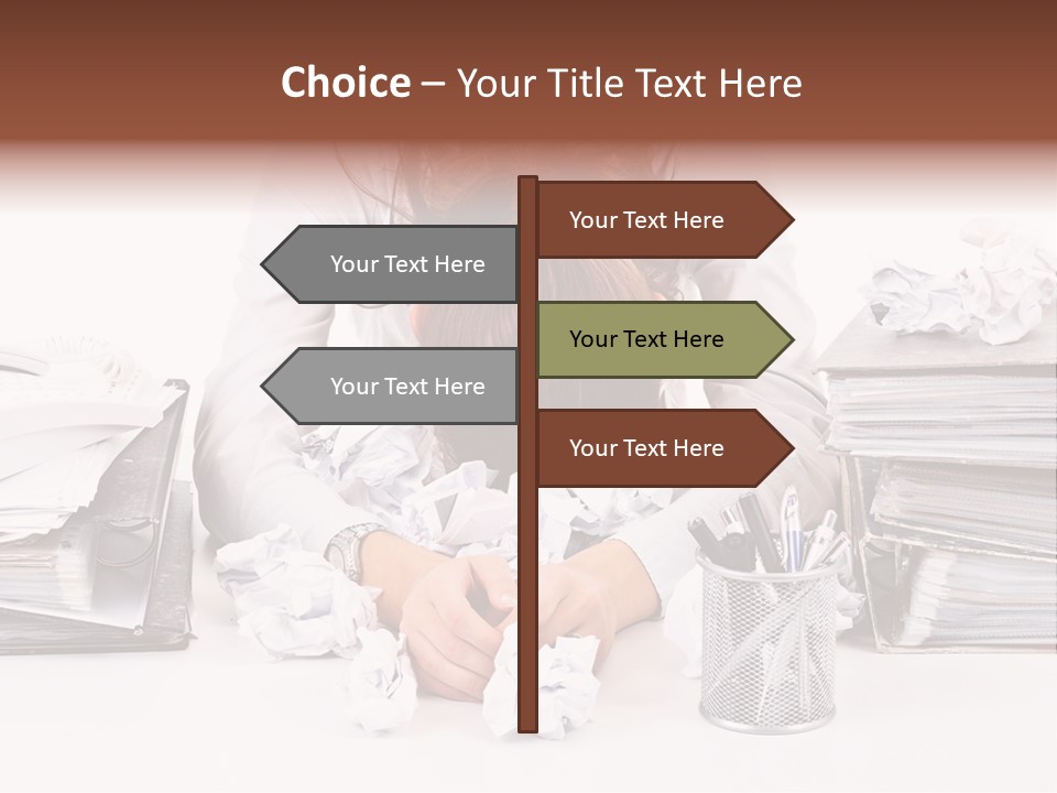 Desk Stressed Worker PowerPoint Template