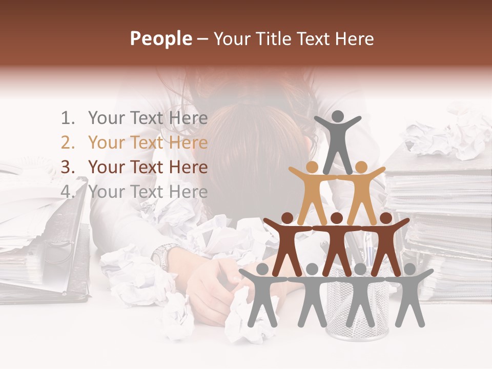 Desk Stressed Worker PowerPoint Template