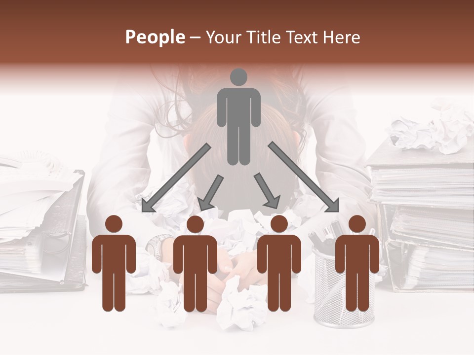 Desk Stressed Worker PowerPoint Template