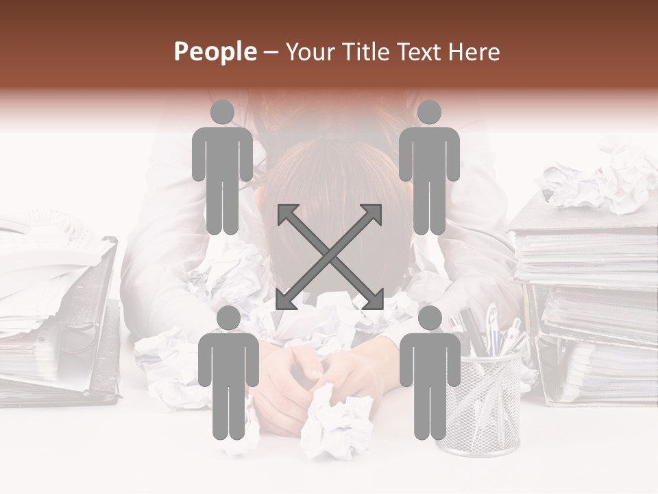 Desk Stressed Worker PowerPoint Template