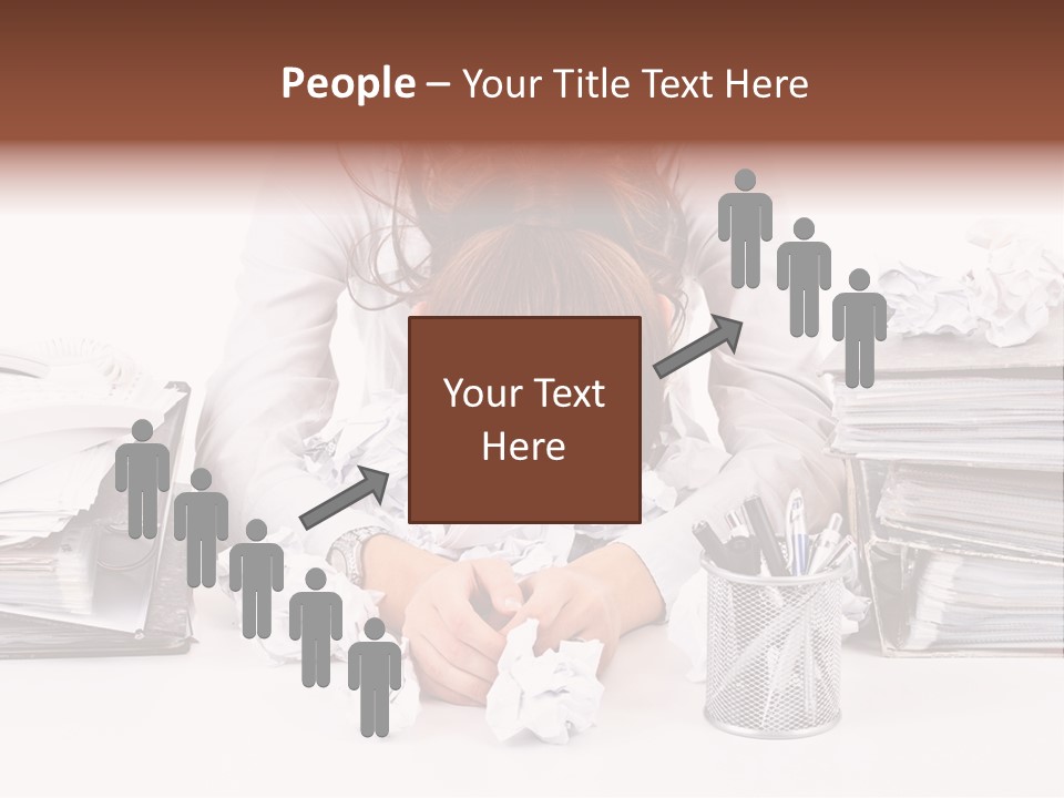 Desk Stressed Worker PowerPoint Template