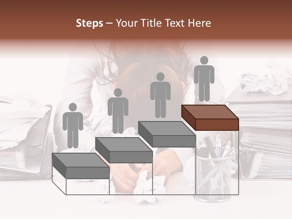 Desk Stressed Worker PowerPoint Template