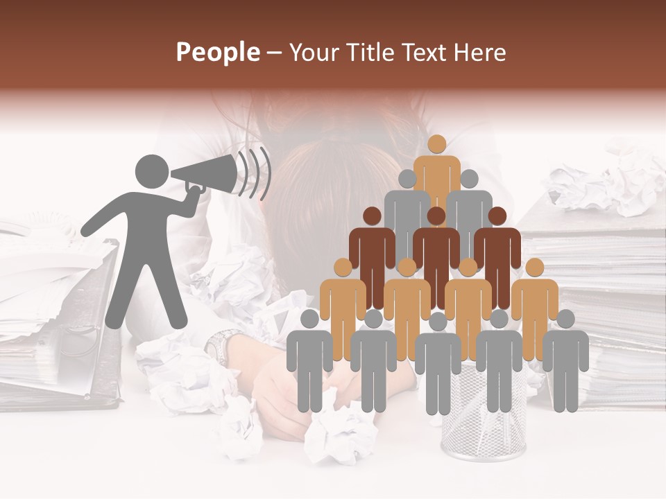 Desk Stressed Worker PowerPoint Template