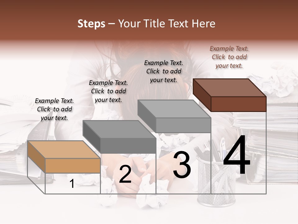 Desk Stressed Worker PowerPoint Template