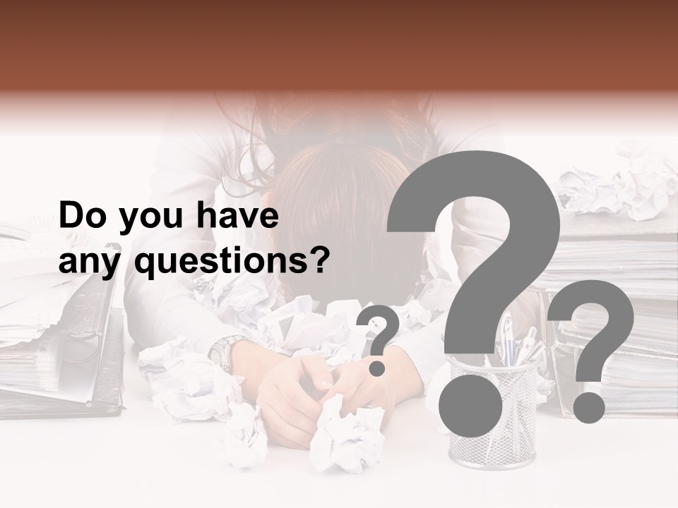 Desk Stressed Worker PowerPoint Template