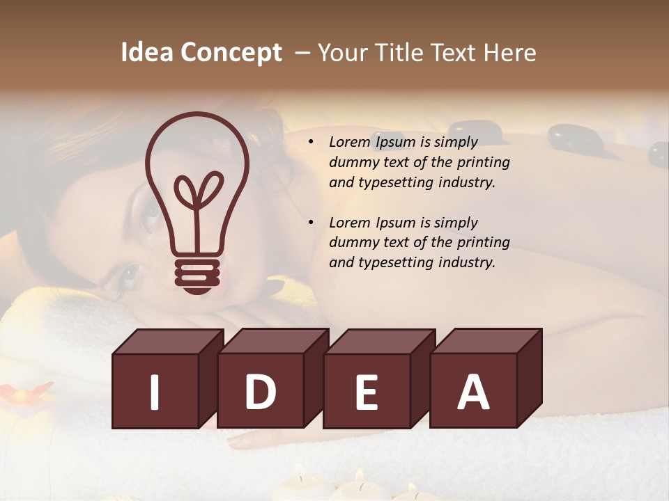 Yellow White Lady PowerPoint Template