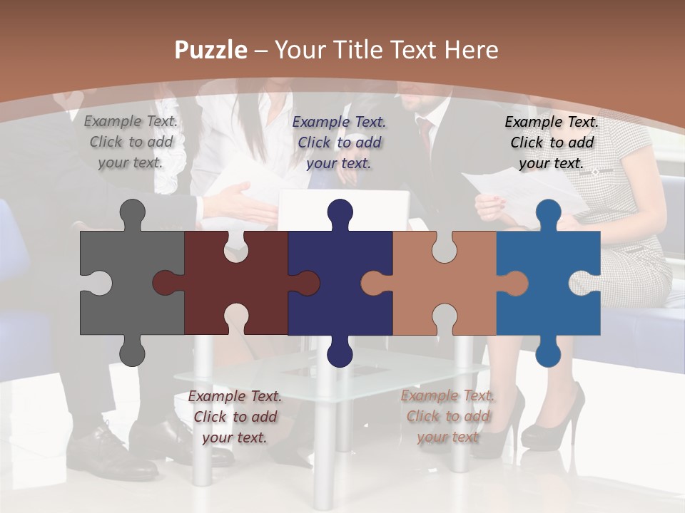 Presenting Businessman Colleagues PowerPoint Template