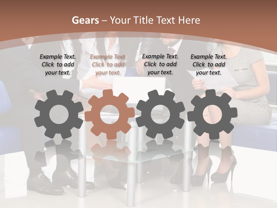 Presenting Businessman Colleagues PowerPoint Template