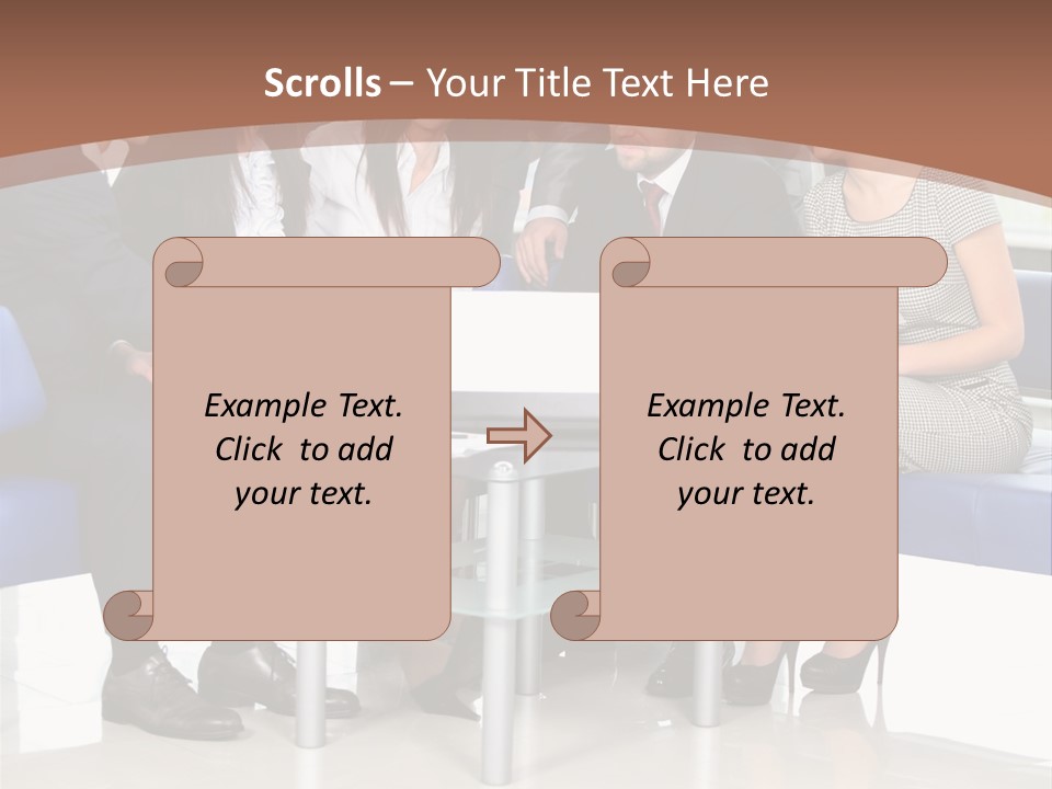 Presenting Businessman Colleagues PowerPoint Template