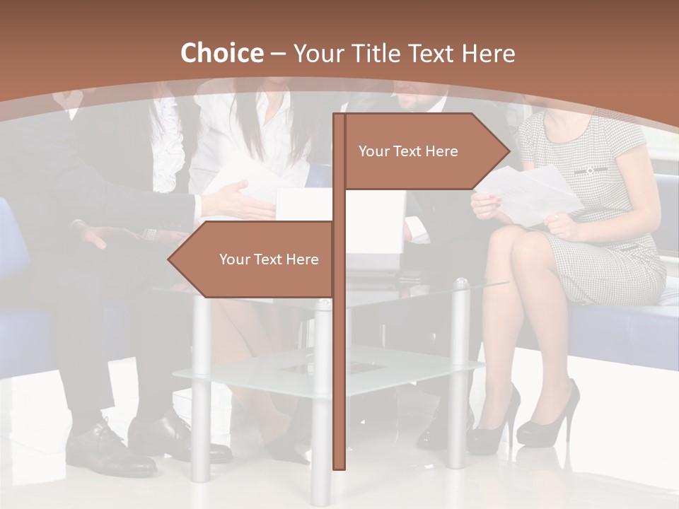 Presenting Businessman Colleagues PowerPoint Template