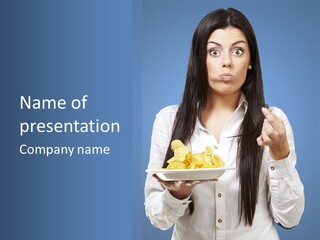 Snack Isolated Person PowerPoint Template