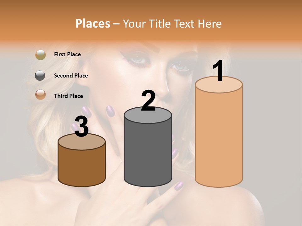 Beauty Nails Fingernail Model PowerPoint Template