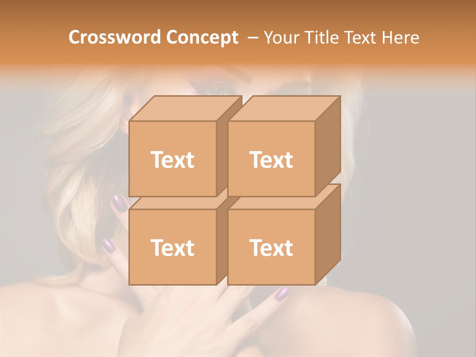 Beauty Nails Fingernail Model PowerPoint Template