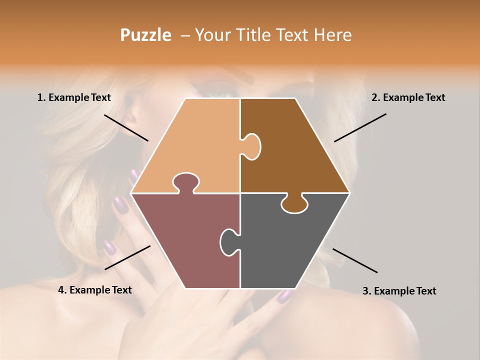 Beauty Nails Fingernail Model PowerPoint Template