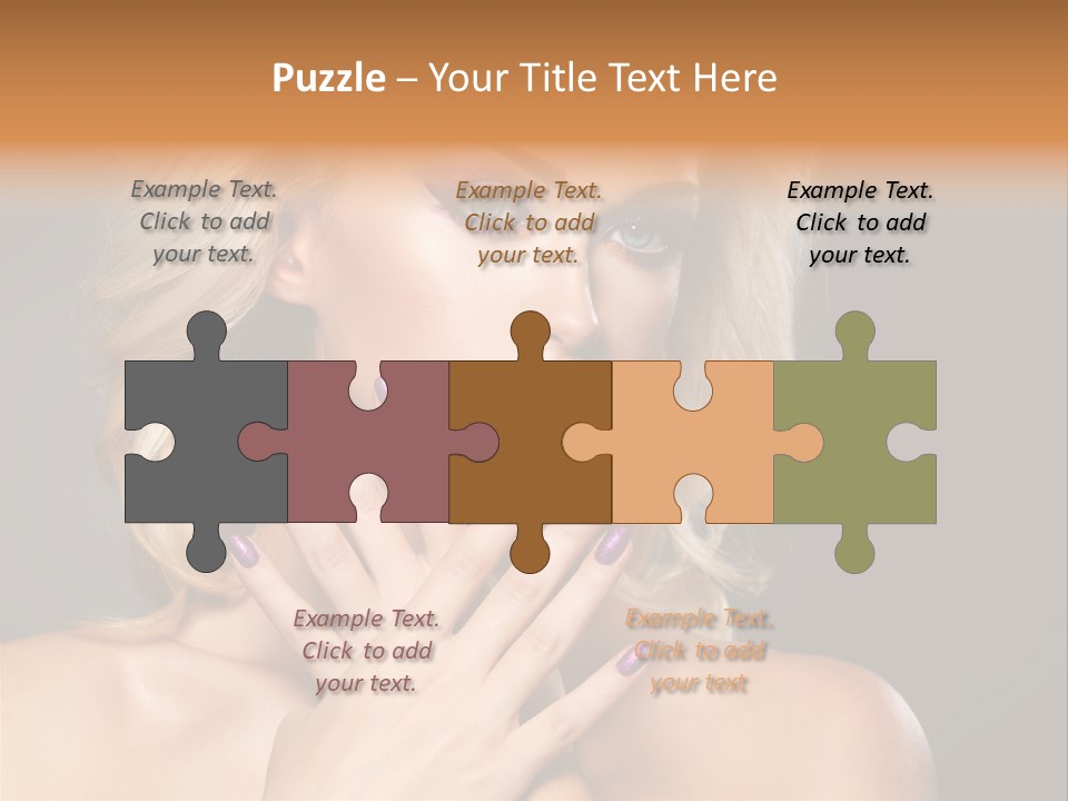 Beauty Nails Fingernail Model PowerPoint Template