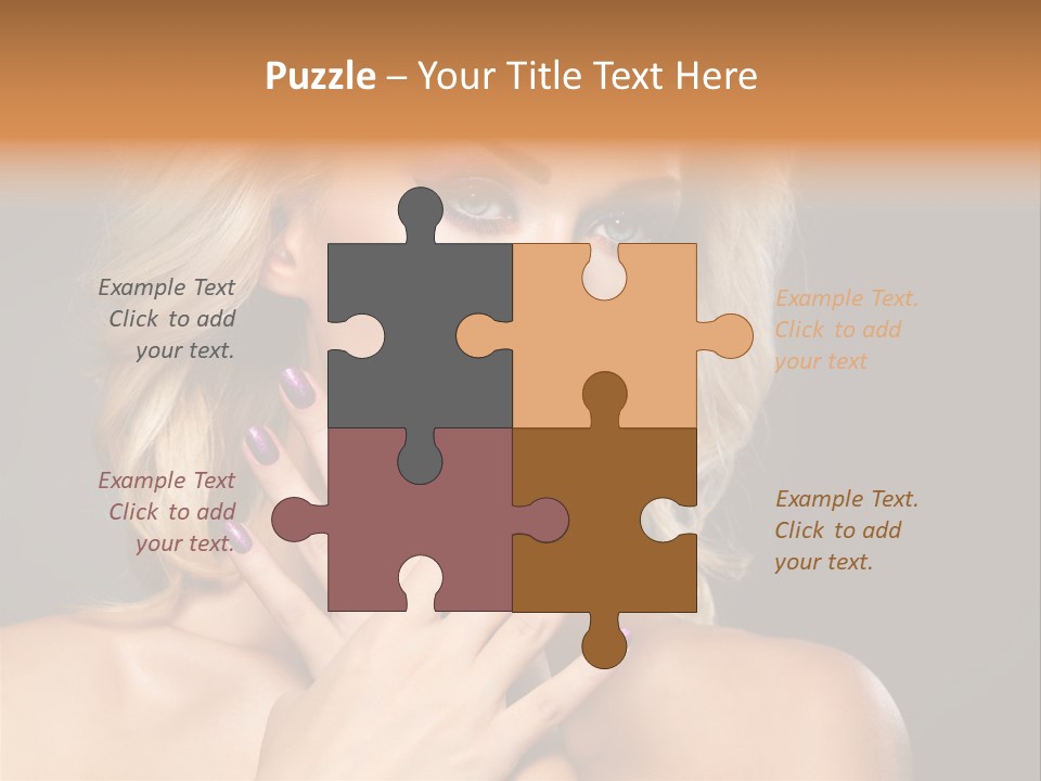 Beauty Nails Fingernail Model PowerPoint Template