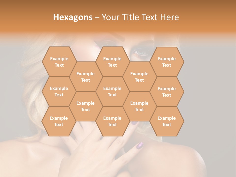 Beauty Nails Fingernail Model PowerPoint Template