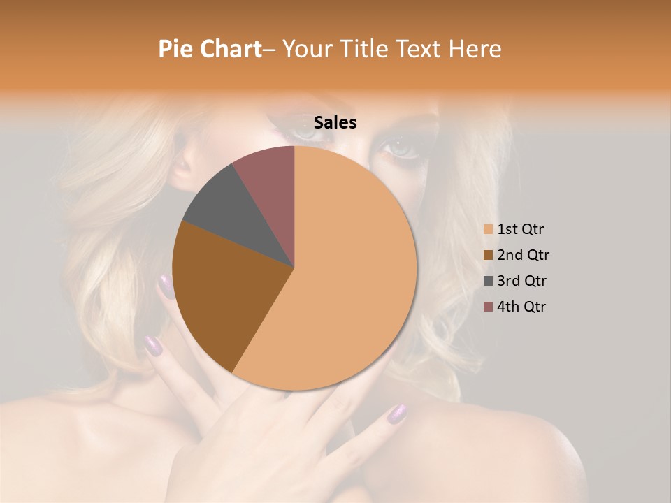 Beauty Nails Fingernail Model PowerPoint Template