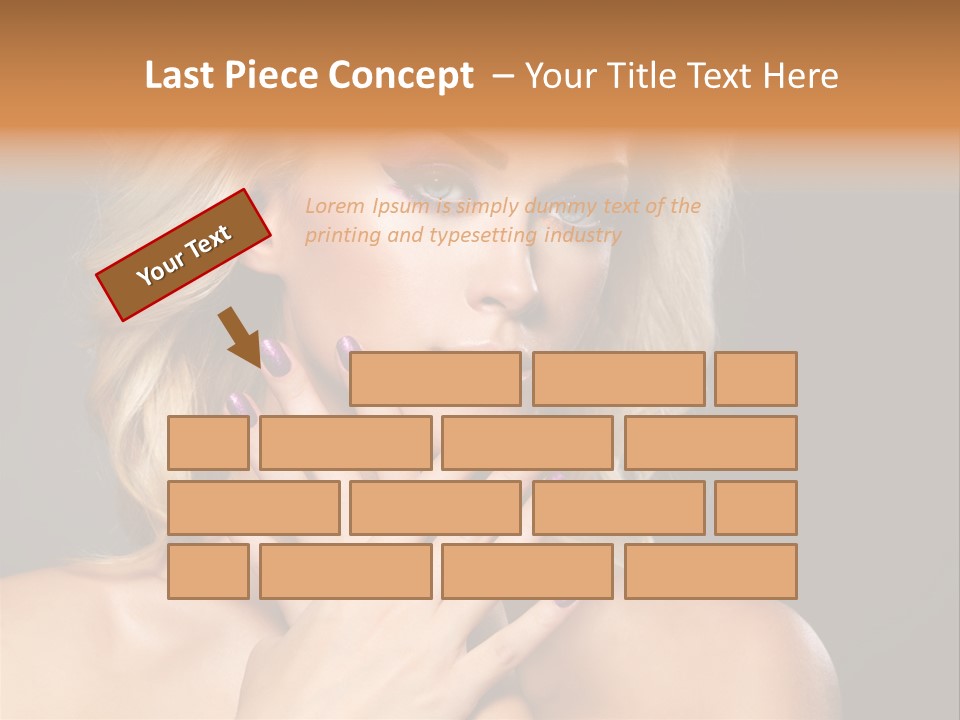 Beauty Nails Fingernail Model PowerPoint Template