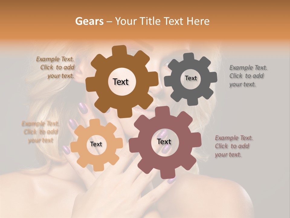 Beauty Nails Fingernail Model PowerPoint Template