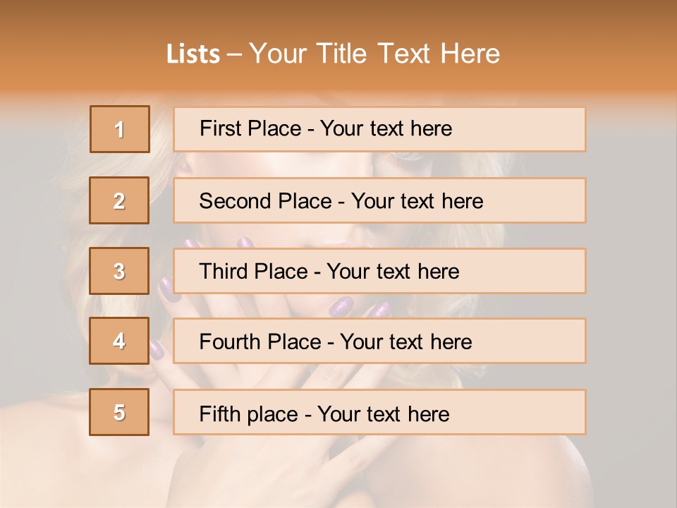 Beauty Nails Fingernail Model PowerPoint Template