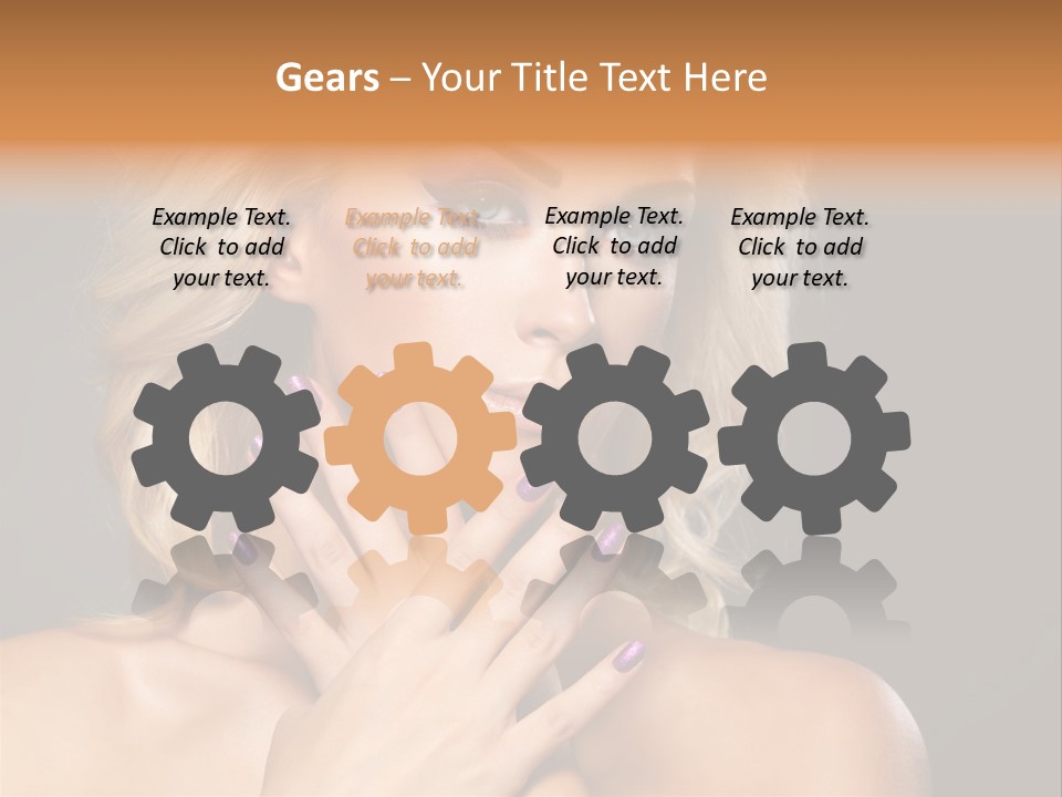 Beauty Nails Fingernail Model PowerPoint Template