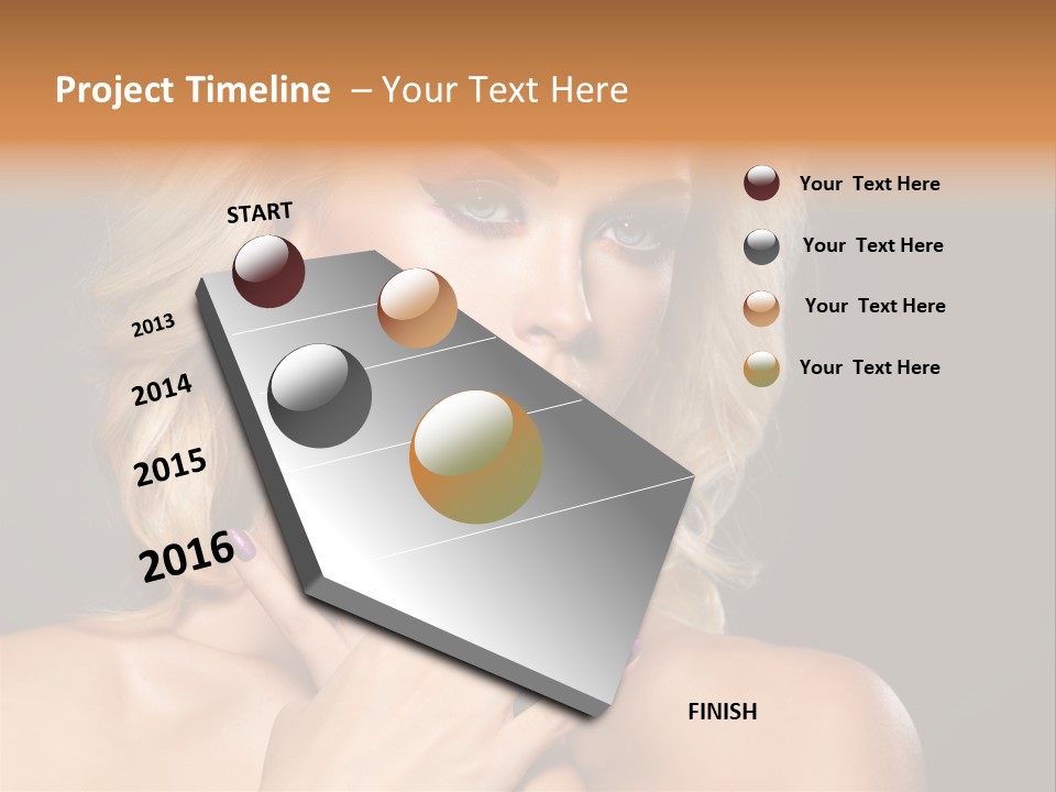 Beauty Nails Fingernail Model PowerPoint Template
