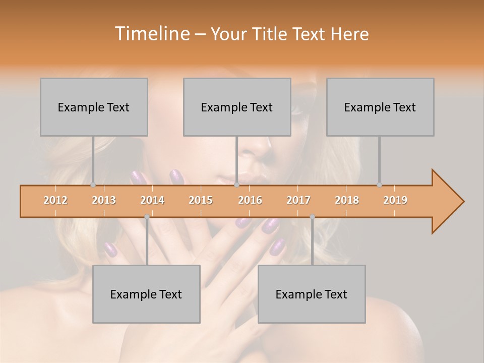 Beauty Nails Fingernail Model PowerPoint Template