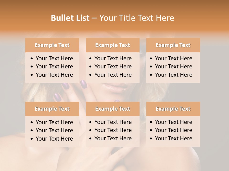 Beauty Nails Fingernail Model PowerPoint Template