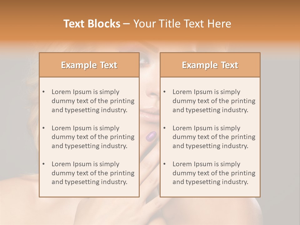 Beauty Nails Fingernail Model PowerPoint Template